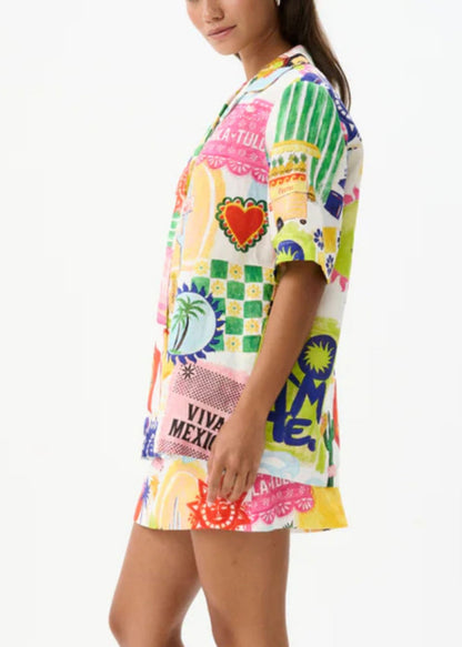 Vogue Print Shirts and Skirts Two Pieces Set Summer