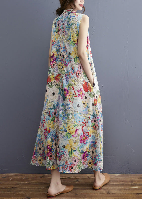 Turtleneck Print Holiday Maxi Dresses Summer