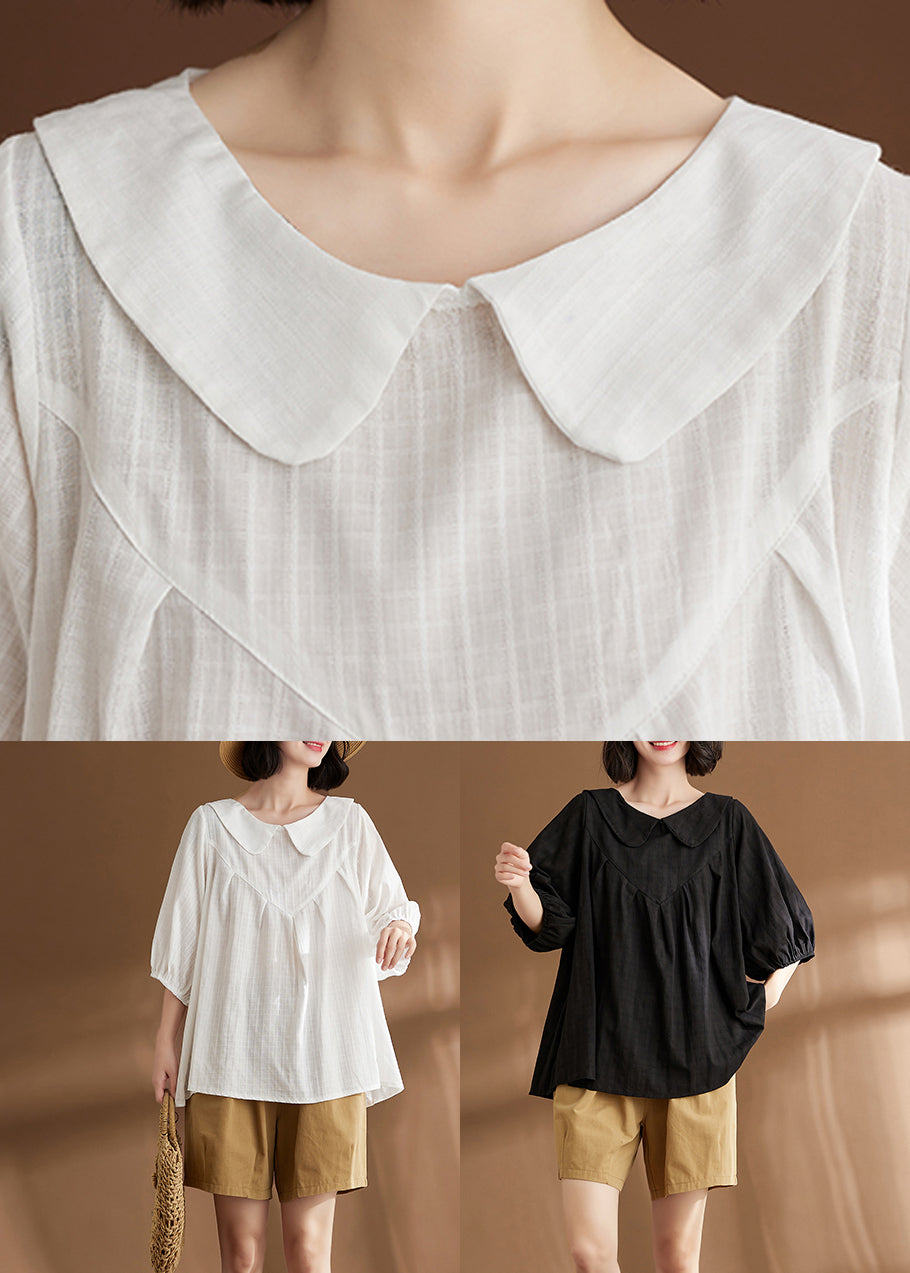 White Patchwork Cozy T Shirts Summer