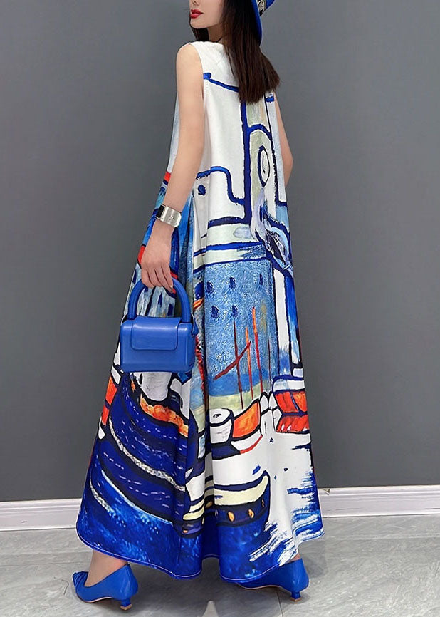 White V Neck Tie Dye Chiffon Beach Dresses Summer
