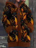 Comstylish Colorful Cat Pattern Cozy Hooded Cardigan