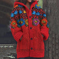 Vintage Mexican Floral Art Embroidery Knitted Sweater Cardigan artswardrobe