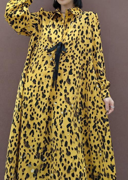 Lapel Large Hem Spring Clothes Ideas Yellow Dotted Maxi Dress