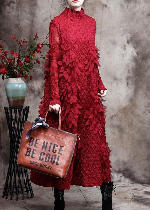 Red Feather Spring Maxi Dress Long Dresses