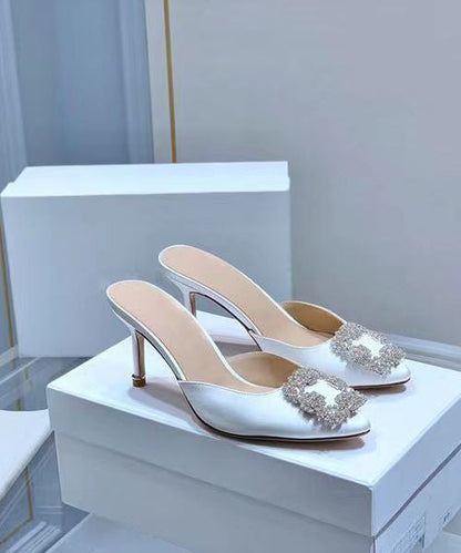 Versatile Red Zircon Stiletto Slide Sandals