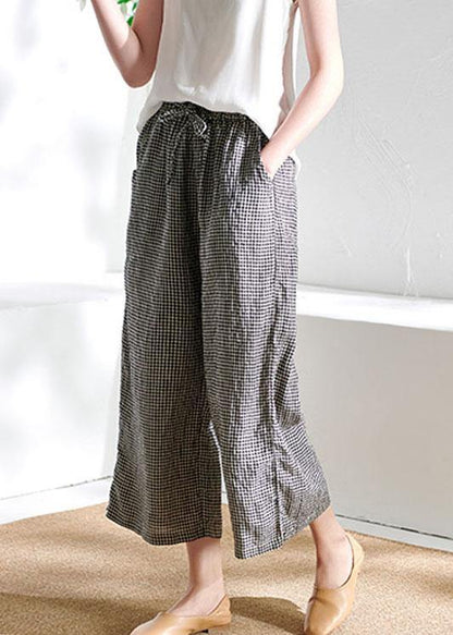 Beige Pockets Wide Leg Summer Pants Linen