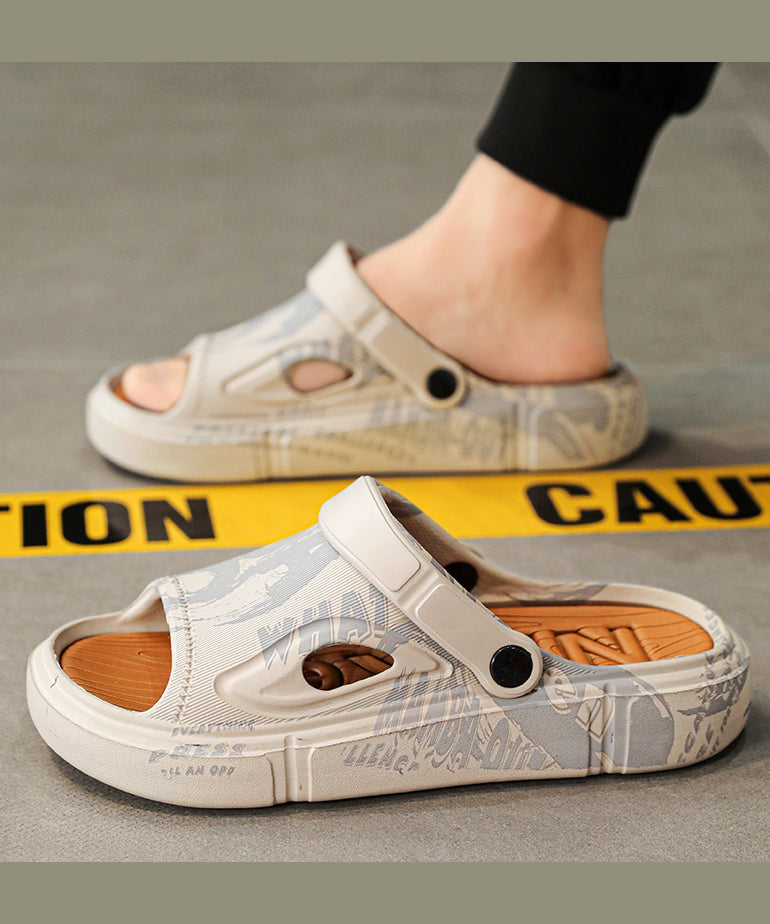 Summer Outdoor Khaki Anti Slip Slide Sandals