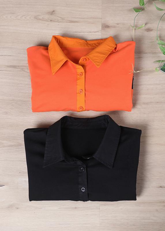 Style Orange Peter Pan Collar Loose Sweatshirt