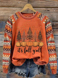 Women's It's Fall Y'all Geometric Print Sweatshirt artswardrobe