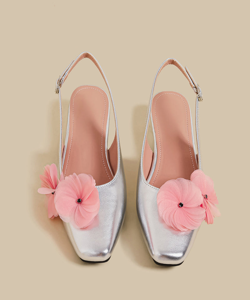 Purple Splicing Chunky Sandals Faux Leather