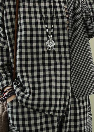 Spring Art Retro Plaid Splicing Suit