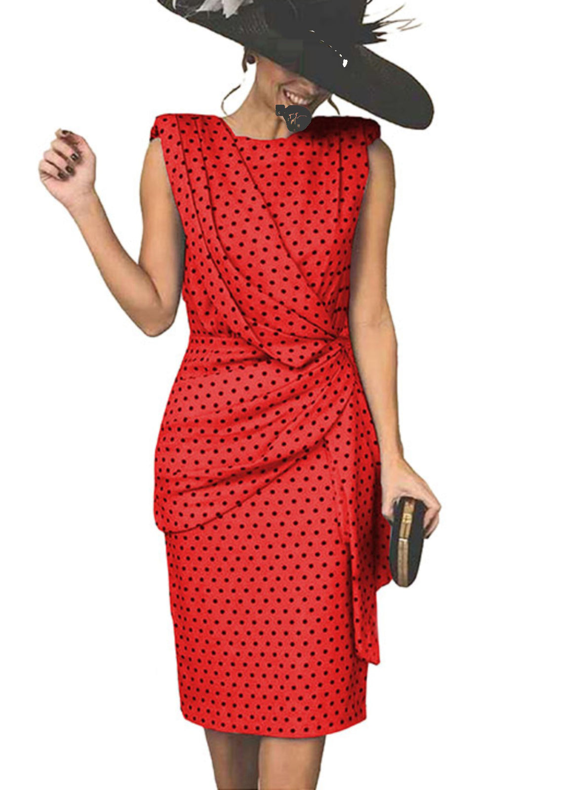 Blue Dot Asymmetrical Wraped Dresses Summer