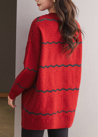 Coffee O Neck Woolen Mid Sweater Spring