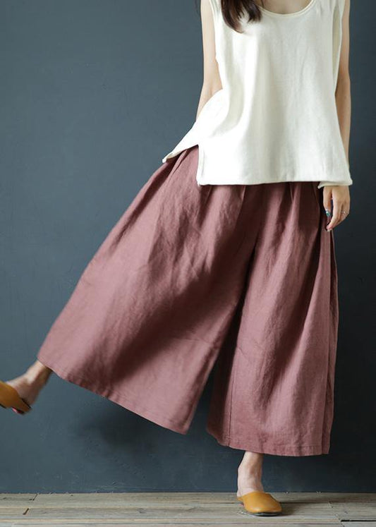 Chunxin Original Design Cotton and Linen Wide-leg Pants