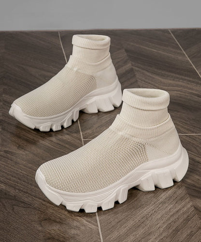 Comfy Splicing Ankle Sport Shoes Purple Knit Fabric