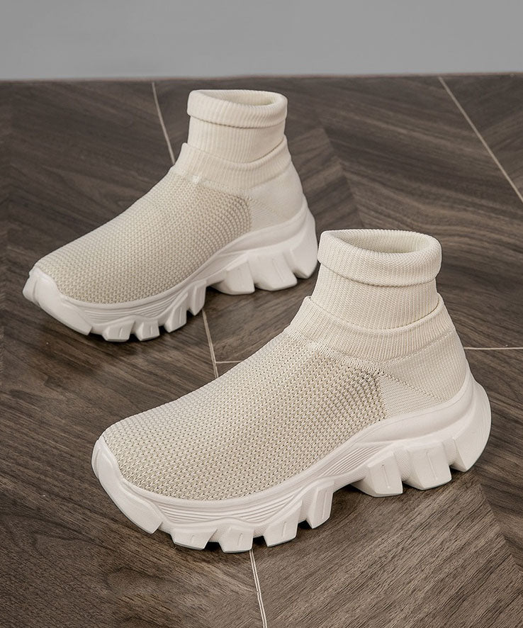Comfy Splicing Ankle Sport Shoes Purple Knit Fabric