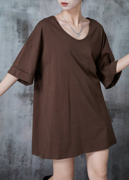 Chocolate Oversized Cotton Tank Tops Summer