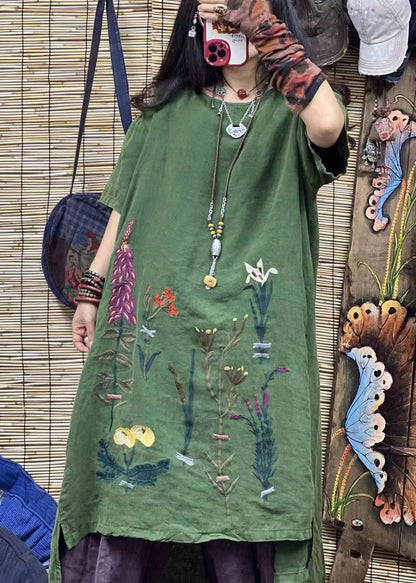Black Embroidered Low High Design Cotton Dress Summer