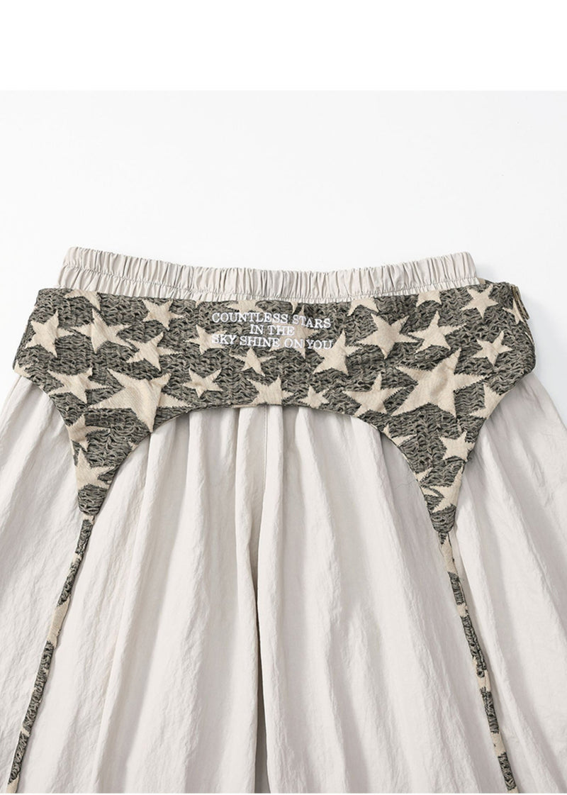 Apricot Oversized Wrinkled Spandex Wide Leg Pants Spring