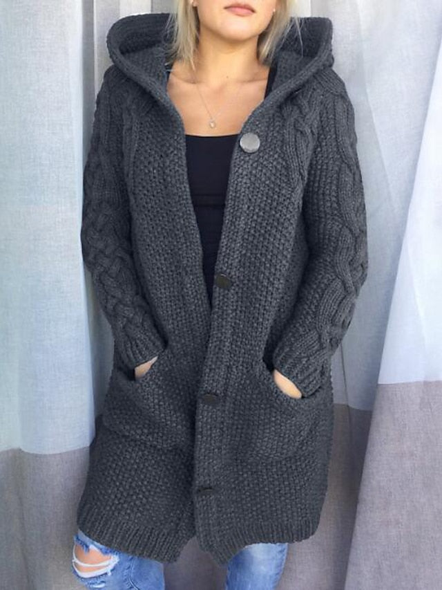 KS | Cardigan with hood in chunky knit
