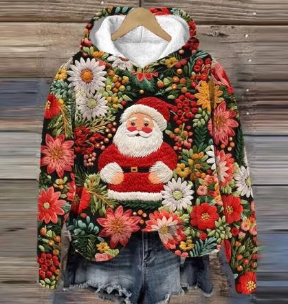 JO | Vintage Santa Hoodie with print
