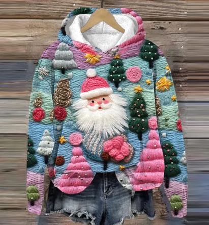 JO | Vintage Santa Hoodie with print
