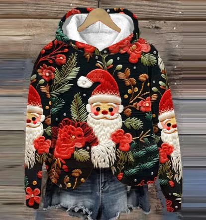 JO | Vintage Santa Hoodie with print