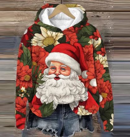 JO | Vintage Santa Hoodie with print