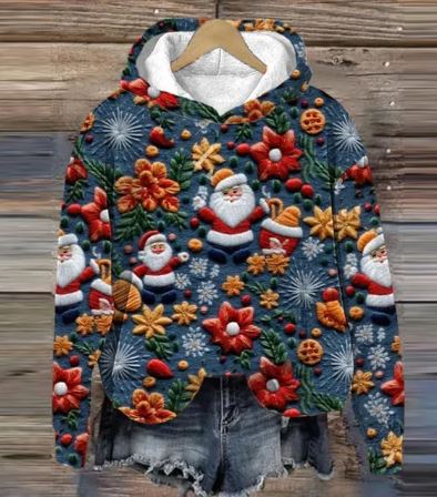 JO | Vintage Santa Hoodie with print