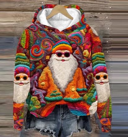 JO | Vintage Santa Hoodie with print