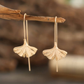 Vintage Golden Petal Dangling Earrings