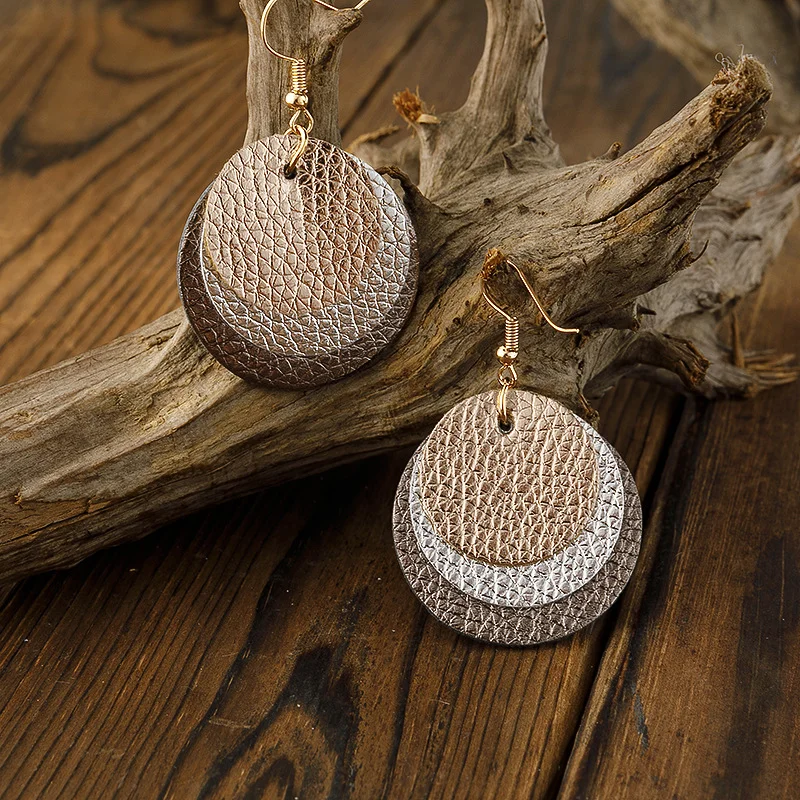 Vintage Brown Rounded Earrings