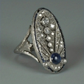 Vintage Silver Oval Bright Ring