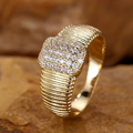 Luxury Wide Zirconia Gold Ring