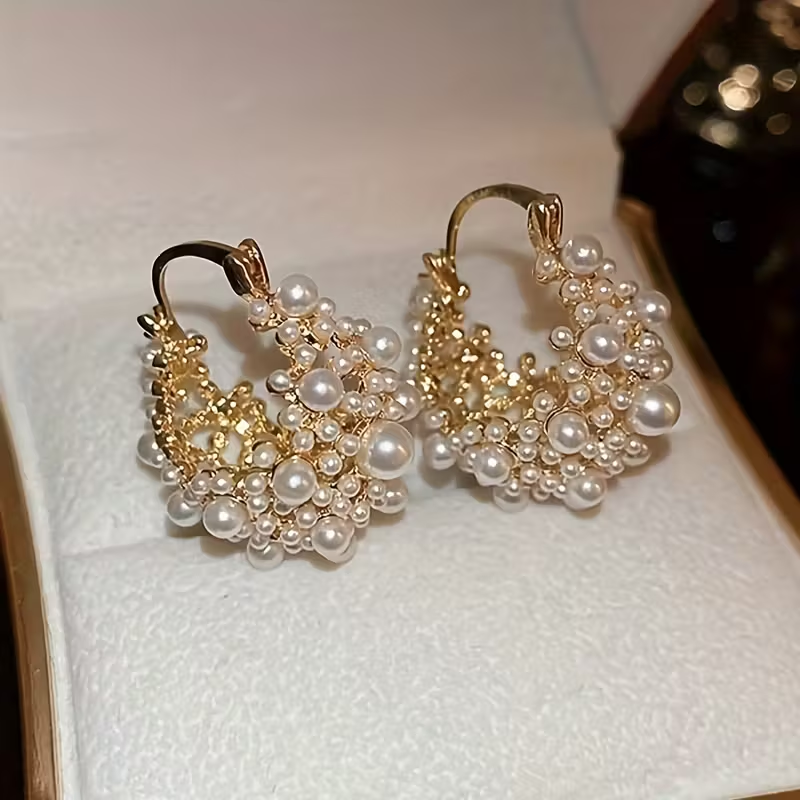 Vintage Handmade Gold Earring