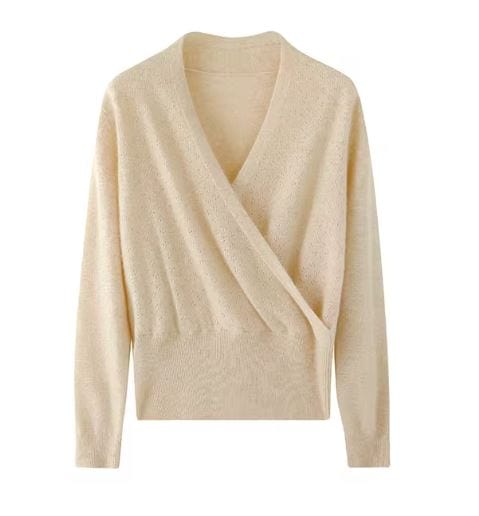 JO | Cross V-neck cashmere sweater