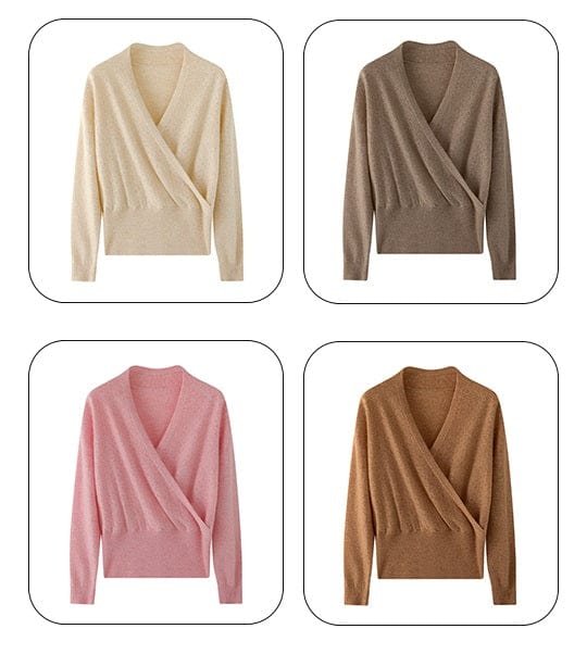 JO | Cross V-neck cashmere sweater