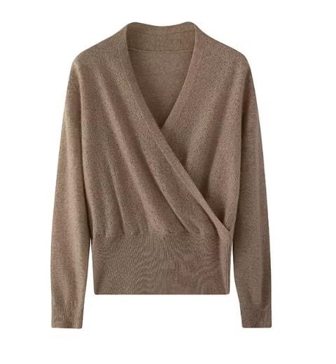 JO | Cross V-neck cashmere sweater