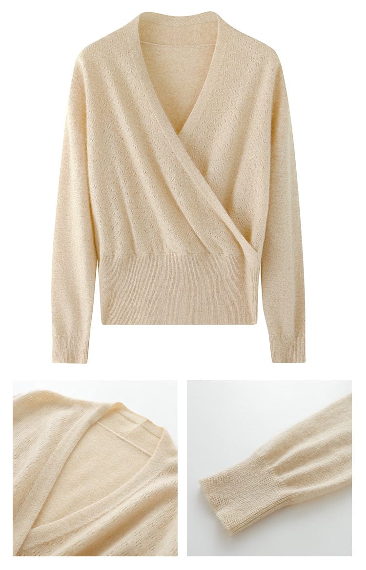 JO | Cross V-neck cashmere sweater