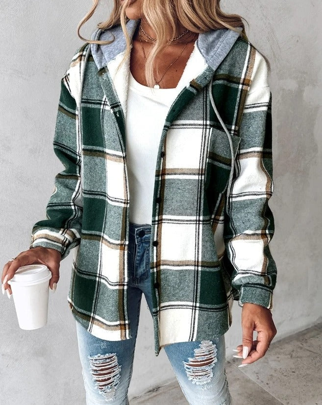 JO | warm check jacket with hood