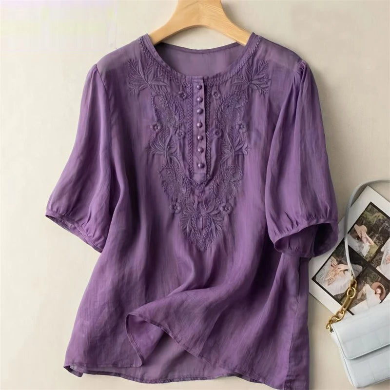 KS | Elegant blouse with embroidery