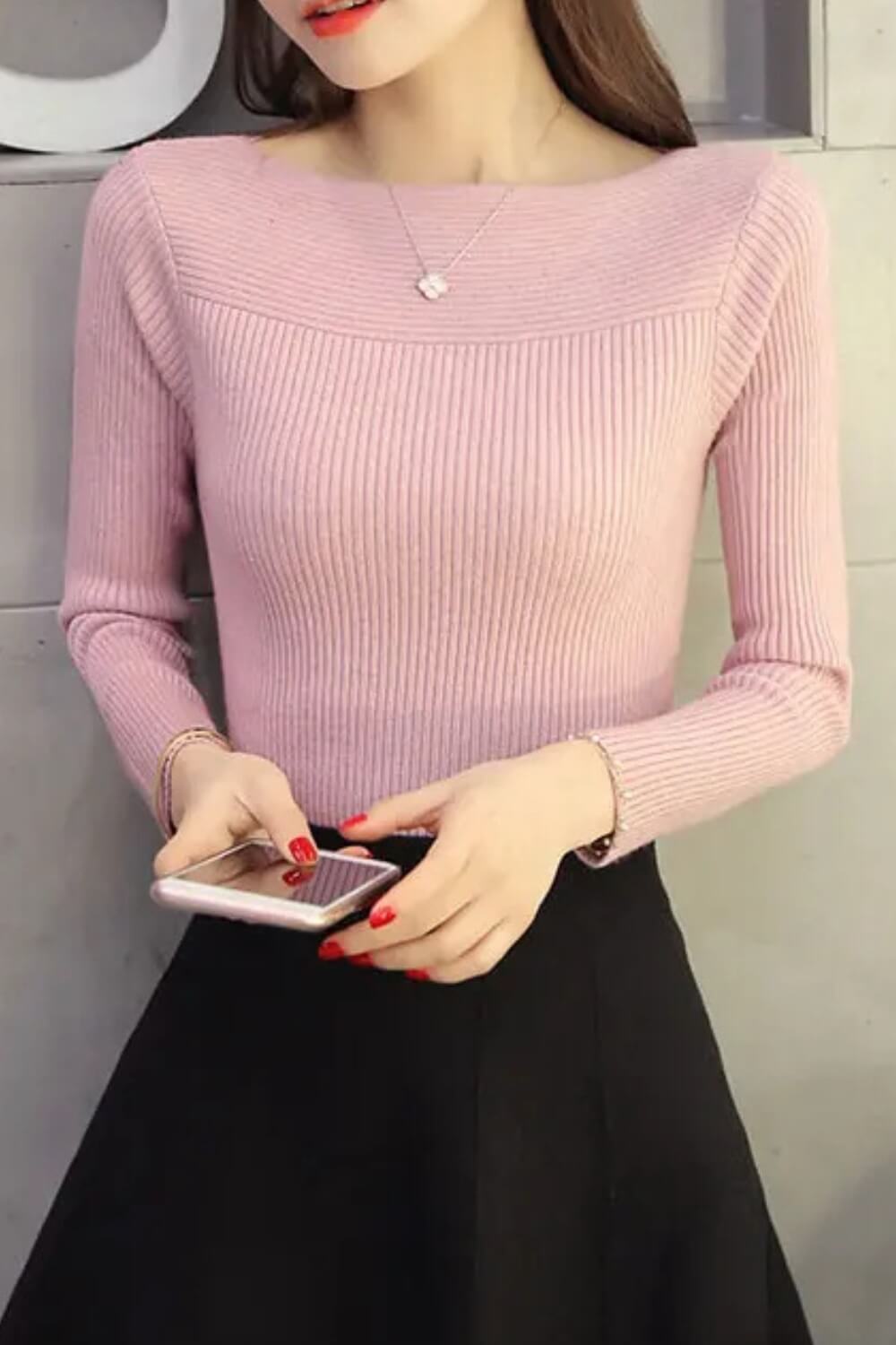JO | Korean Solid Sweater