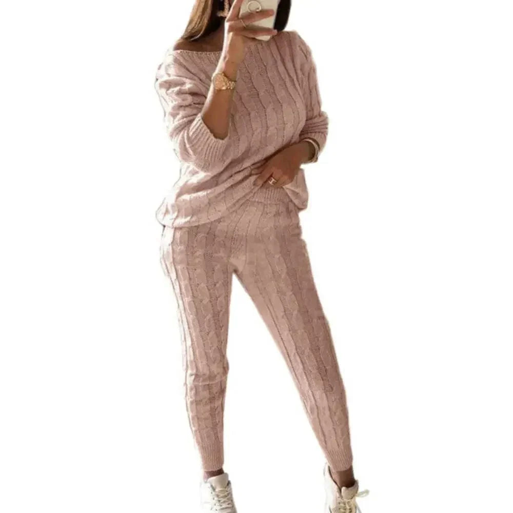 JO | MW -Women's 2-piece long knit suit with thick sweater