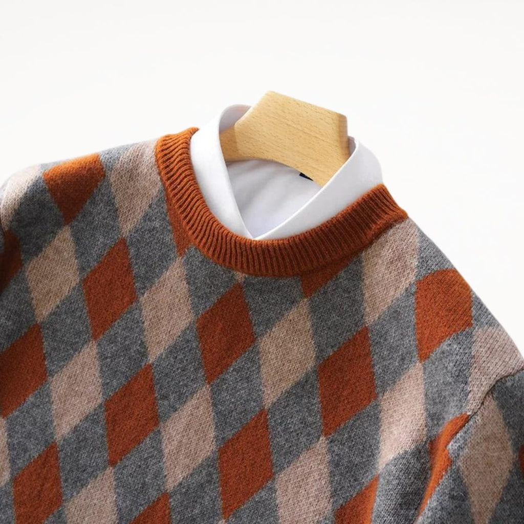 JO | O-neck colorful wool sweater 2024