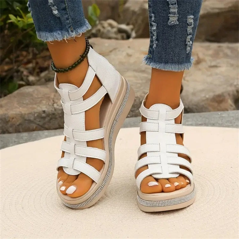 KS | Wedge sandals with rhinestones