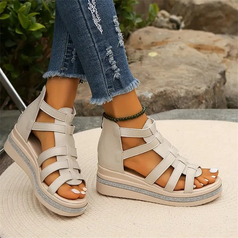 KS | Wedge sandals with rhinestones
