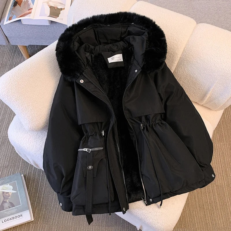 JO | stylish coat with fur collar