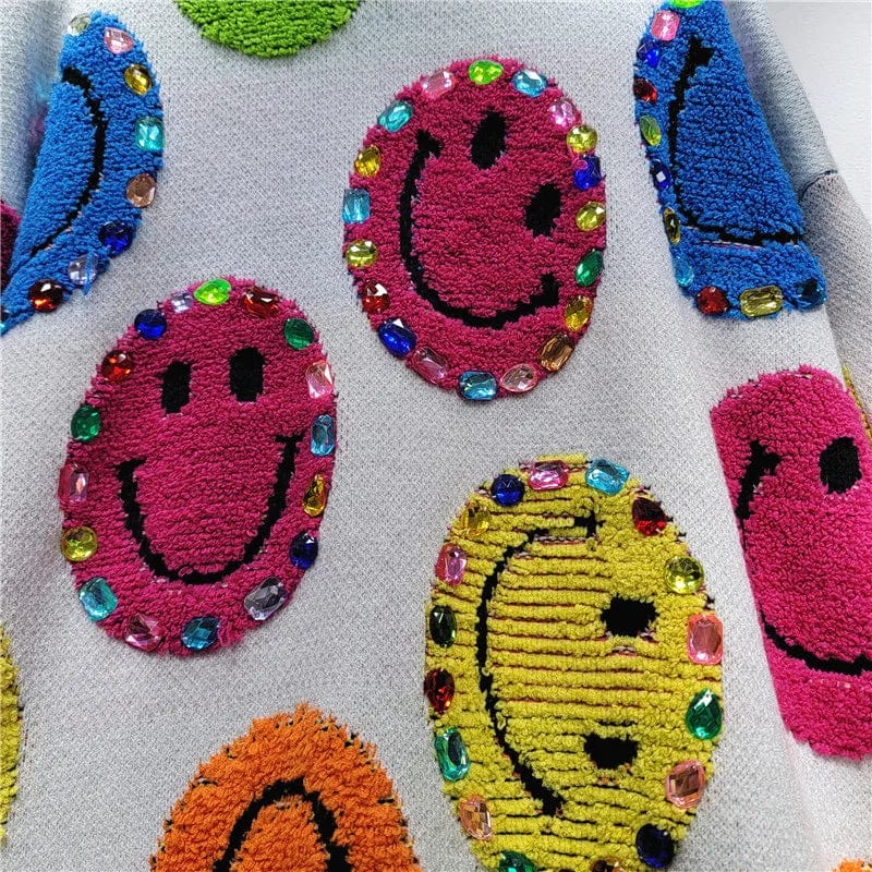JO | Knitted sweater with cartoon embroidery, fashionable sweater